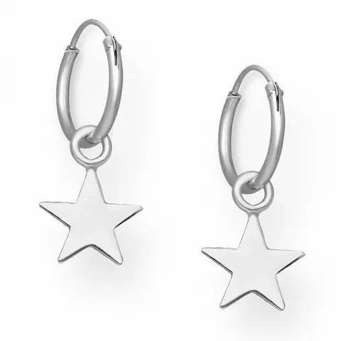 Stjerne creoler øreringe i sølv