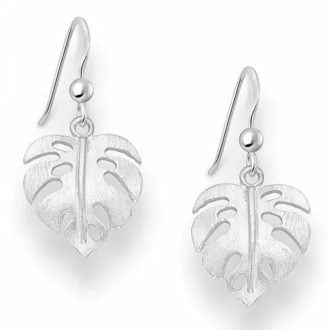 Lange blad øreringe i sølv