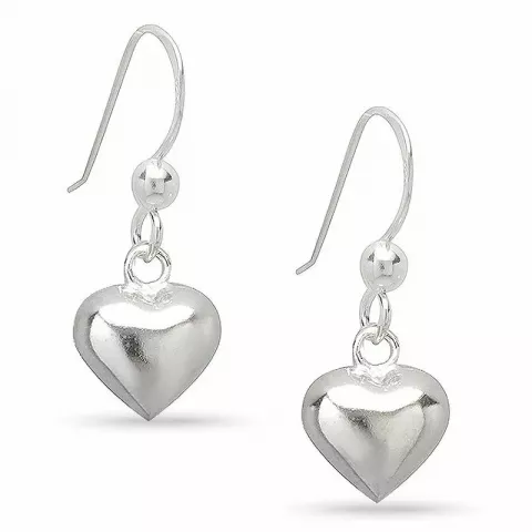 Lange hjerter øreringe i sølv