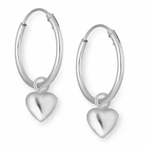 Hjerte creoler øreringe i sølv