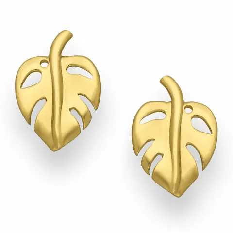 Blad ørestikker i forgyldt sølv