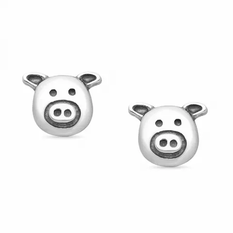 gris ørestikker i sølv