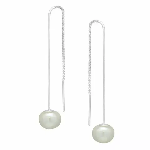 Rund ørehænger i sølv