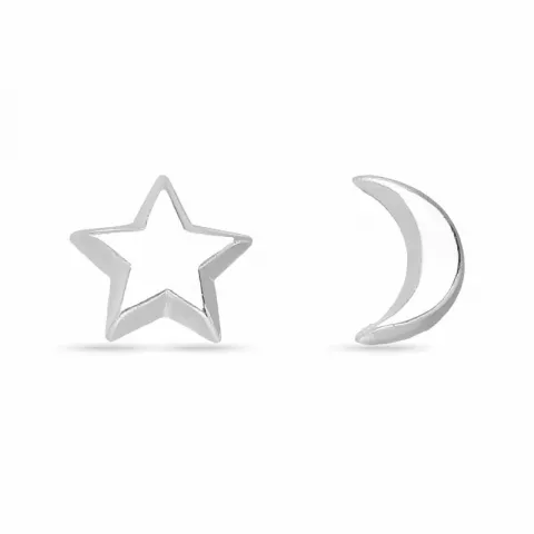 måne og stjerne ørestikker i sølv