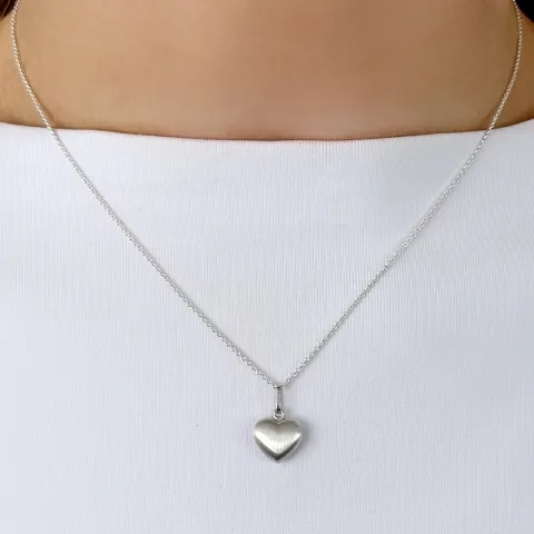 9,5 x 11,5 mm hjerte vedhæng i sølv