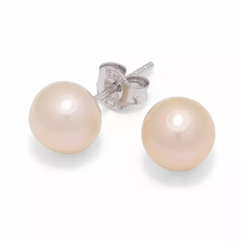 7-7,5 mm runde perle ørestikker i sølv