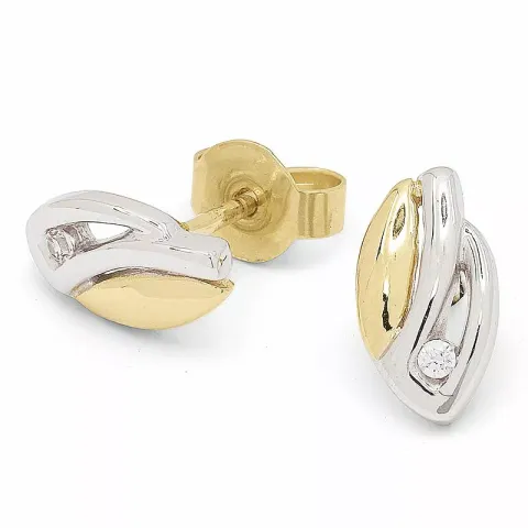 guldøreringe i 9 karat guld med rhodium med 