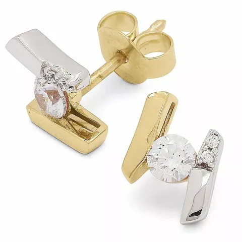 Guldørestikker i 9 karat guld med rhodium med 