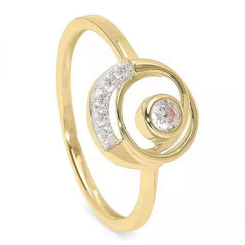 Yndig cirkel ring i 9 karat guld med rhodium