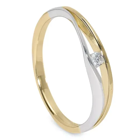 Kollektionsprøve ring i 9 karat guld og hvidguld