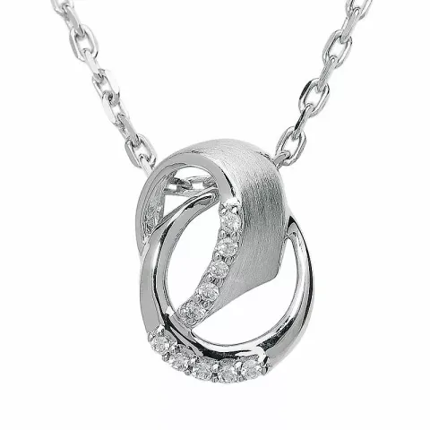 hvid zirkon vedhæng i 9 karat hvidguld