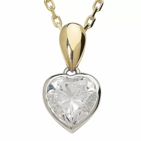 hjerte vedhæng i 9 karat guld med rhodium