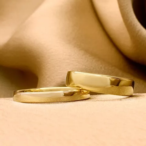 3 og 5 mm vielsesringe i 9 karat guld - sæt