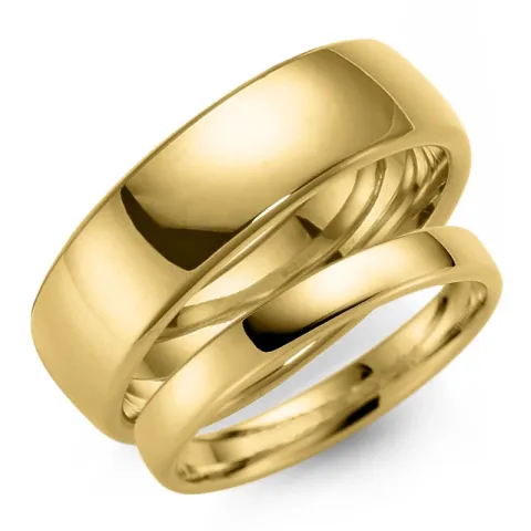 6 og 3 mm vielsesringe i 9 karat guld - sæt