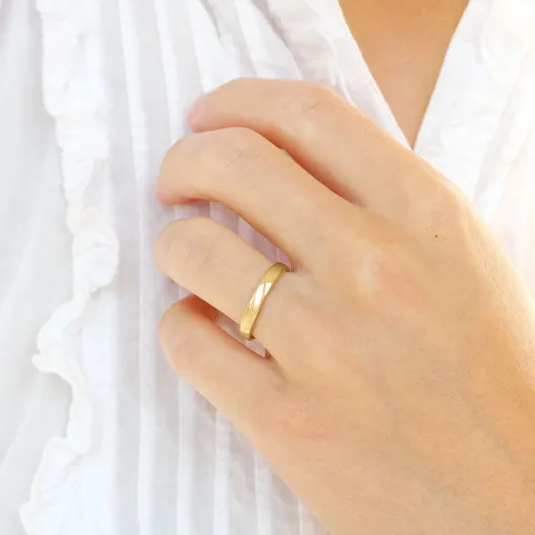 6 og 3 mm vielsesringe i 9 karat guld - sæt