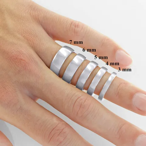 6 og 3 mm vielsesringe i 9 karat hvidguld - sæt