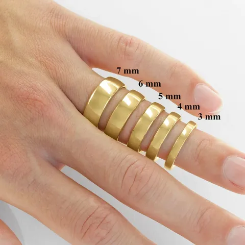 6 og 5 mm vielsesringe i 9 karat guld 0,03 ct - sæt