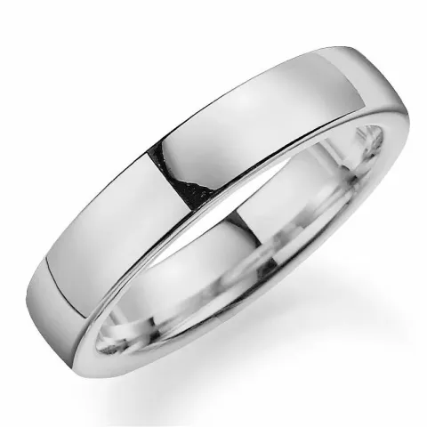 5 mm vielsesring i 14 karat hvidguld