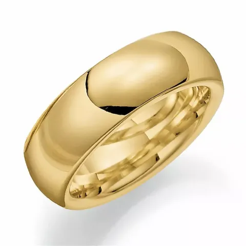 Bred 7 mm vielsesring i 14 karat guld