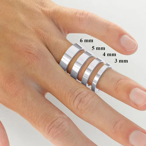 3 mm vielsesringe i 9 karat hvidguld - sæt