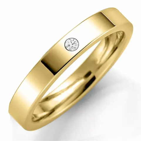 5 mm vielsesring i 14 karat guld 0,03 ct