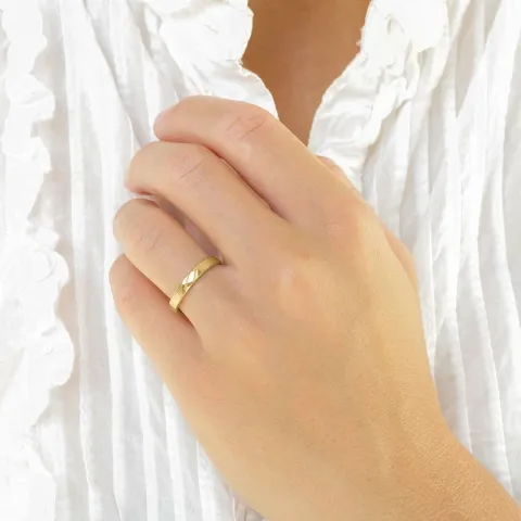 3 mm diamant vielsesringe i 14 karat guld - sæt