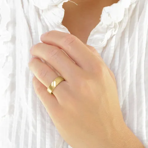 6 mm diamant vielsesringe i 9 karat guld - sæt