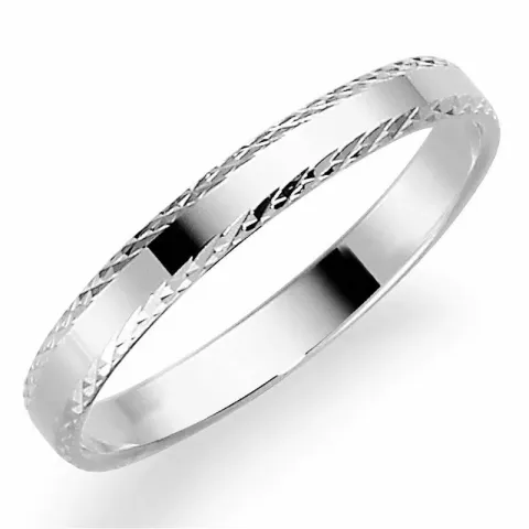 3 mm vielsesring i 14 karat hvidguld