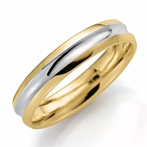 Tofarvet 4 mm vielsesring i 14 karat guld