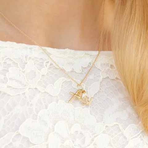 tro-håb-kærlighed vedhæng i 14 karat guld - Amoré