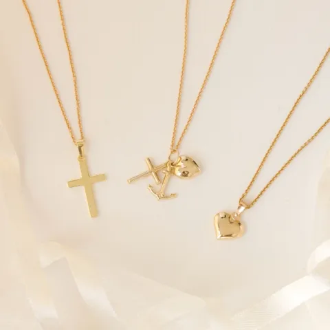 tro-håb-kærlighed vedhæng i 14 karat guld - Amoré