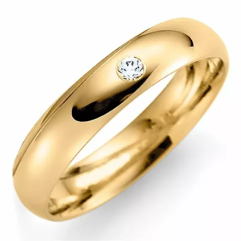 3 mm vielsesring i 14 karat guld 0,02 ct