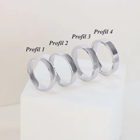 4 mm vielsesring i 14 karat hvidguld