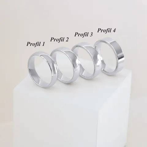 5 mm vielsesring i 14 karat hvidguld