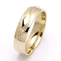 5 mm vielsesring i 14 karat guld 0,008 ct og 0,02 ct