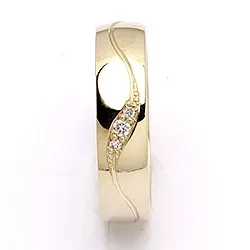 5 mm vielsesring i 14 karat guld 0,008 ct og 0,02 ct