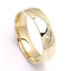 5 mm vielsesring i 14 karat guld 0,008 ct og 0,02 ct