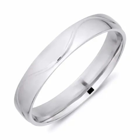 4 mm vielsesring i 9 karat hvidguld
