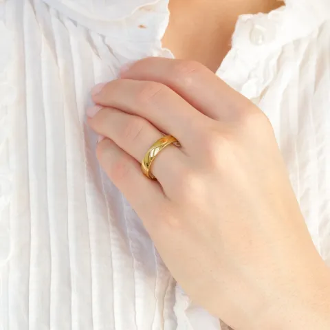 5 mm vielsesring i 14 karat guld