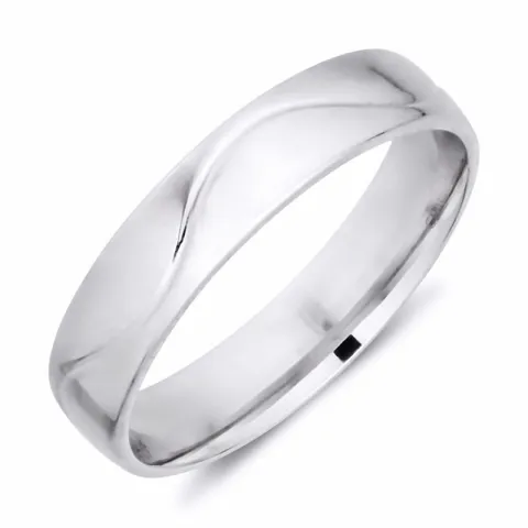 5 mm vielsesring i 9 karat hvidguld