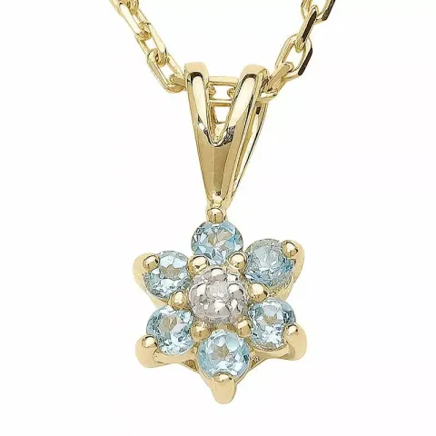 ægte blomster diamant vedhæng i 9 karat guld 0,005 ct