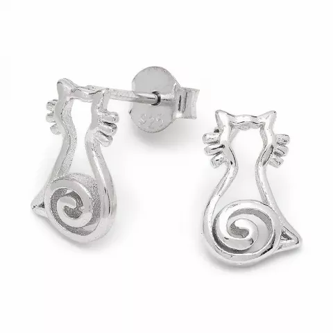 katte øreringe i sølv