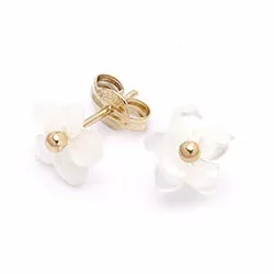 blomster ørestikker i 9 karat guld med