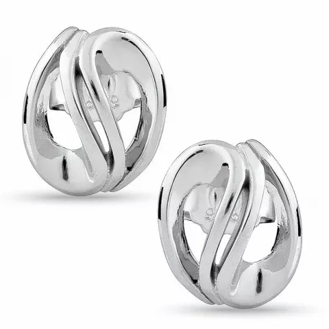 ovale øreringe i sølv