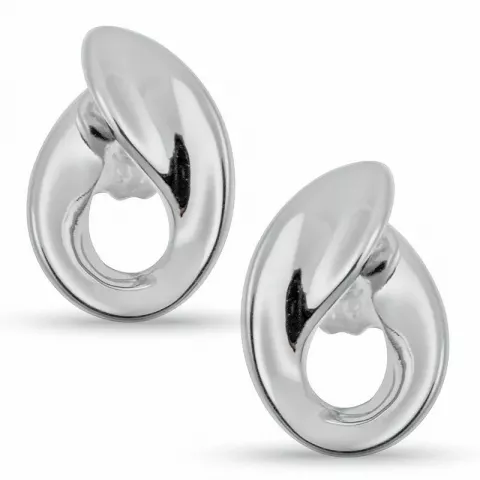 ovale øreringe i sølv