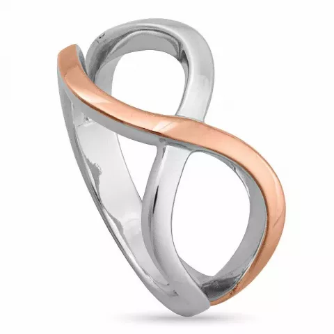 Elegant ring i sølv med rosabelagt sølv