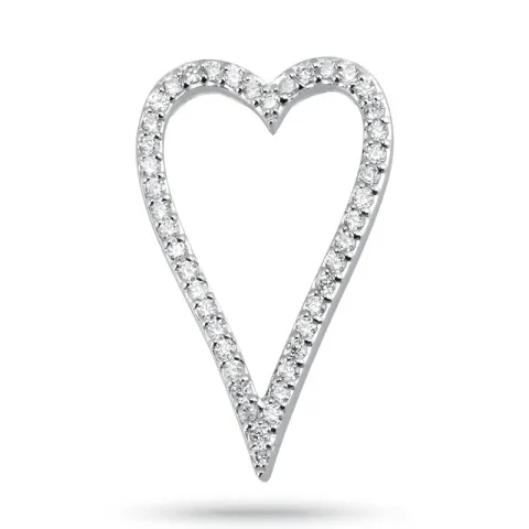 Langt zirkon vedhæng i sølv