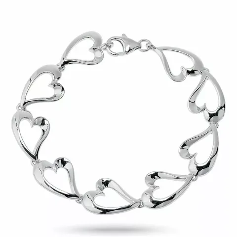 hjerte armbånd i sølv x 2,1 mm
