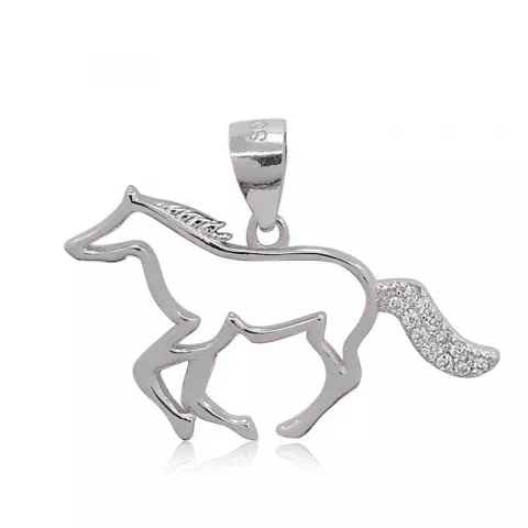 heste zirkon vedhæng i sølv