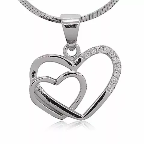 hjerte vedhæng i sølv